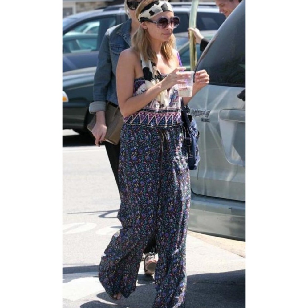 WINTER KATE Neela Elephant Jumpsuit Romper Silk NWT Sz L Nicole Richie